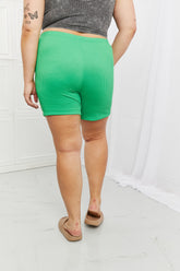Blumin Apparel Full Size Ribbed Drawstring Shorts in Green - Comfortable, Casual, and Trendy